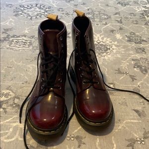 Glossy Maroon Doc Martens